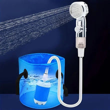 Load image into Gallery viewer, USB Rechargeable Portable Shower Pump with a Handheld Shower Head and Adjustable Water Pressure
