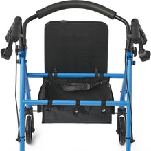 Load image into Gallery viewer, Four Wheel Rollator Walker with Padded Seat and Adjustable Handles
