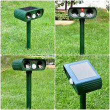Load image into Gallery viewer, Solar Ultrasonic Animal Repeller with Motion Sensor and Flashing LED Lights
