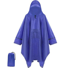 Load image into Gallery viewer, Poncho Jacket with Adjustable Hood and Snap Button Closure, Packable Rain Gear
