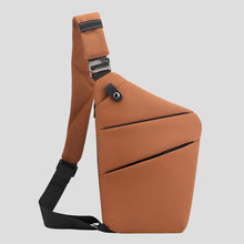 Load image into Gallery viewer, Water Resistant Sling Bag with Hidden Zippers and Reflective Accents for 15 Inch Devices
