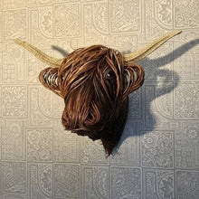 Load image into Gallery viewer, Wall Mounted Highland Cow Sculpture with Handcrafted Textured Finish, 24.8 Inches
