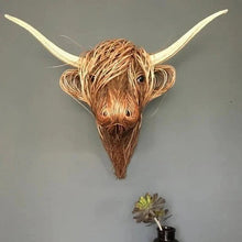 Load image into Gallery viewer, Wall Mounted Highland Cow Sculpture with Handcrafted Textured Finish, 24.8 Inches
