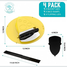 Load image into Gallery viewer, Four Pack of Bucket Lid Mouse Traps with an Auto Reset Flip Lid for a 5 Gallon Bucket
