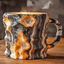Load image into Gallery viewer, Crystal Faceted Coffee Mug with Geometric Design, 10oz Capacity
