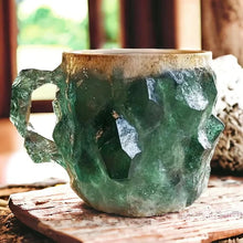 Load image into Gallery viewer, Crystal Faceted Coffee Mug with Geometric Design, 10oz Capacity
