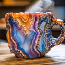 Load image into Gallery viewer, Crystal Faceted Coffee Mug with Geometric Design, 10oz Capacity
