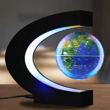 Load image into Gallery viewer, Levitating Globe with C Shaped LED Frame, Rotating Earth and 12V Adapter in Blue, Gold or Black
