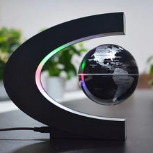 Load image into Gallery viewer, Levitating Globe with C Shaped LED Frame, Rotating Earth and 12V Adapter in Blue, Gold or Black
