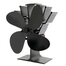 Load image into Gallery viewer, Heat Powered Fireplace Stove Fan with Four Blades and Anodized Aluminum Body
