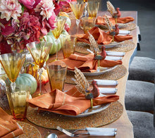 Load image into Gallery viewer, Feather Turkey Napkin Rings with Brown Red and Orange, Set of 4
