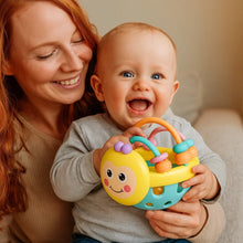 Load image into Gallery viewer, Textured Baby Ball Toy with Movable Rings for Chewing and Grasping

