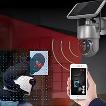 Load image into Gallery viewer, Solar Powered Wireless Security Camera with 355 Degree Rotation and Color Night Vision for Outdoor Use
