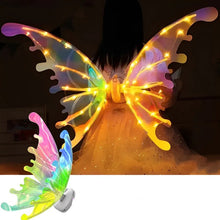 Load image into Gallery viewer, Motorized Fairy Wings with LED Lights and Sound Effects for Kids
