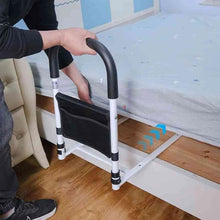 Load image into Gallery viewer, Steel Bedside Support Handle with Padded Hand Grip and Strap Mount for Home Bedrooms
