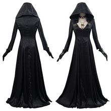 Load image into Gallery viewer, Vampire Lady Cosplay Costume Set with Jacquard Coat and Tattoo Stickers
