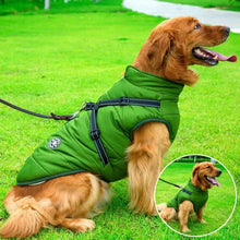 Load image into Gallery viewer, Waterproof Winter Dog Jacket with Sherpa Fleece Lining and Built In Harness
