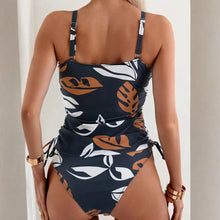Load image into Gallery viewer, swimsuit with leaf pattern and folds
