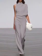 Load image into Gallery viewer, Women's Jumpsuit With Round Neck, Sleeveless And Wide Leg
