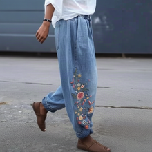 Load image into Gallery viewer, Womens denim cargo pants, Wide, loose high-waist jeans
