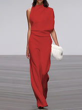 Load image into Gallery viewer, Women's Jumpsuit With Round Neck, Sleeveless And Wide Leg
