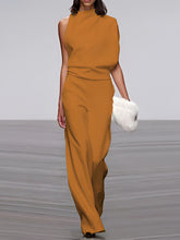 Load image into Gallery viewer, Women's Jumpsuit With Round Neck, Sleeveless And Wide Leg
