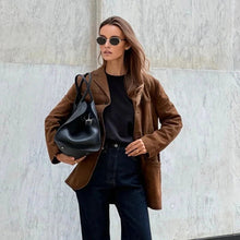 Load image into Gallery viewer, Women's Loose Suede Jacket
