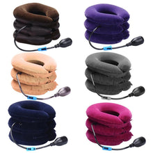Load image into Gallery viewer, Inflatable Neck Collar with Hand Pump and Three Air Chambers, Adjustable Fit
