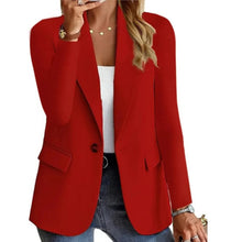 Load image into Gallery viewer, Women's Casual Long Sleeve Slim Pocket Blazer with Buckle
