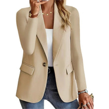 Load image into Gallery viewer, Women's Casual Long Sleeve Slim Pocket Blazer with Buckle
