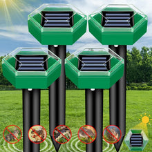 Load image into Gallery viewer, Solar Ultrasonic Mole Repellent Stakes Pack of 4 for Lawns and Garden Beds
