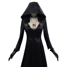 Load image into Gallery viewer, Vampire Lady Cosplay Costume Set with Jacquard Coat and Tattoo Stickers
