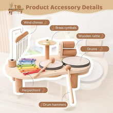Load image into Gallery viewer, Wooden Kids Music Station, Creative Musical Instrument Set
