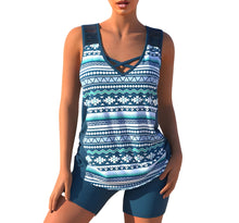 Load image into Gallery viewer, Tankini Set | Summery tankini set with geometric V-neck
