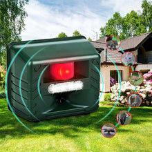 Load image into Gallery viewer, Solar Powered Ultrasonic Animal Repeller with a Motion Sensor That Covers 170 Degrees up to 70 Feet
