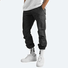 Load image into Gallery viewer, Mens Straight Fit Cargo Pants with Drawstring Waist, Ankle Ties and Multiple Pockets
