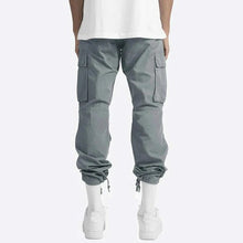 Load image into Gallery viewer, Mens Straight Fit Cargo Pants with Drawstring Waist, Ankle Ties and Multiple Pockets
