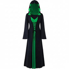 Load image into Gallery viewer, Official Medieval Dress Vampire Witch For Women Lace-up Hooded Cloak Robe
