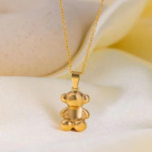 Load image into Gallery viewer, Cute Bear Pendant Necklace and Earring Set for Women – Waterproof Stainless Steel Jewelry Gift
