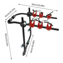 Load image into Gallery viewer, Trunk-Mounted 3-Bike Carrier Rack with Fixed Straps for Kids and Lightweight Bikes
