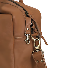 Load image into Gallery viewer, Women Leather Duffel Bag, Top Grain Buffalo Leather, Brown
