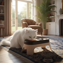 Load image into Gallery viewer, Elevated Cat Bowl, Non-Slip Stainless Steel Feeding Dish
