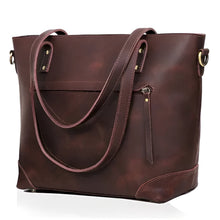 Load image into Gallery viewer, Portland Buffalo Leather Tote Bag, Full Grain Black
