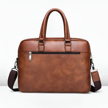 Load image into Gallery viewer, Men's Leather Laptop Briefcase, Retro Structured Waterproof Bag
