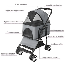 Load image into Gallery viewer, Large Pet Stroller Carrier with Detachable Cart and Rain Cover
