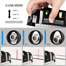 Load image into Gallery viewer, Multipurpose Laser Level Tool with Cross Line Projection and 8-Foot Tape Measure
