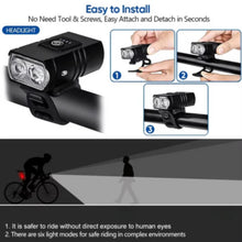 Load image into Gallery viewer, USB-C Rechargeable LED Bike Headlight – Easy-Mount Front Light for Road &amp; Mountain Bikes
