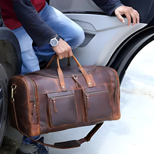 Load image into Gallery viewer, Vintage Voyager Leather Duffle Bag Full Grain Buffalo Leather
