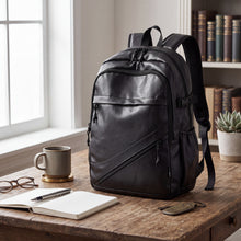 Load image into Gallery viewer, Leather Backpack with Laptop Compartment and Padded Straps, Multiple Storage Pockets
