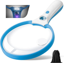 Load image into Gallery viewer, Illuminated Magnifying Glass with 10x Lens and UV Light for Reading
